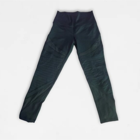 Aerie- Chill Play Move High Waisted Moto Ribbed Mesh Ankle Legging - Picture 4 of 10